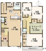 ☆近鉄橿原線『九条』駅徒歩5分♪
☆南向き！3SLDK+パントリー♪
☆LDK広々19.5帖♪