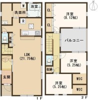 ☆3LDK+2WIC
☆LDK広々21.75帖♪
☆インナーバルコニー!並列駐車2台♪